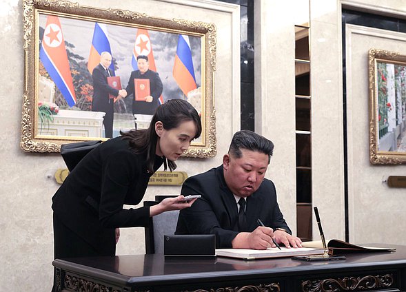 Chairman of State Affairs of the Democratic People's Republic of Korea Kim Jong-un. Opening ceremony of the Memorial Complex and Museum of the Military Deeds of Heroes of Foreign Military Operation