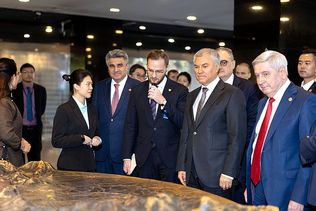 Chairman of the State Duma Vyacheslav Volodin and members of the State Duma delegation visited Beijing Urban Planning Exhibition Hall