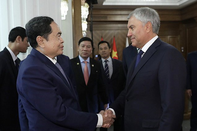 Chairman of the National Assembly of the Socialist Republic of Vietnam Trần Thanh Mẫn and Chairman of the State Duma Vyacheslav Volodin