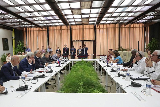 Meeting of Chairman of the State Duma Vyacheslav Volodin and President of the National Assembly of People's Power and the Council of State of the Republic of Cuba Esteban Lazo Hernández