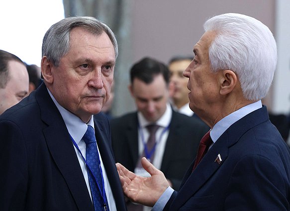 Председатель Комитета по энергетике Николай Шульгинов и руководитель фракции "Единая Россия" Владимир Васильев