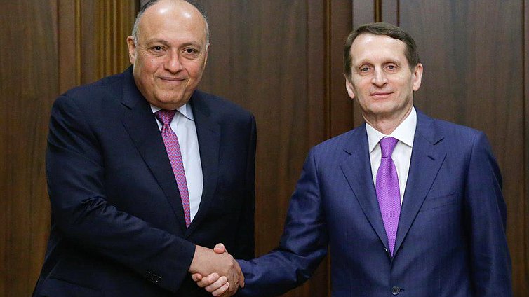 Встреча Председателя Государственной Думы  

Федерального Собрания Российской Федерации С.Е.Нарышкина  

c Министром иностранных дел Арабской Республики Египет С.Шукри. 
