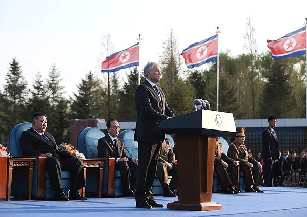 Председатель Государственной Думы Вячеслав Володин. Церемония открытия Мемориального комплекса и Музея боевых подвигов героев зарубежной военной операции