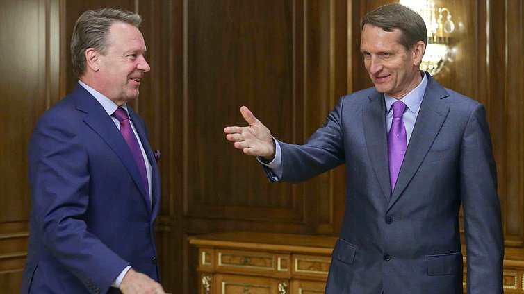 Встреча Председателя Государственной Думы
Федерального Собрания Российской Федерации С.Е.Нарышкина
с Председателем Парламентской ассамблеи ОБСЕ И.Канервой. 

