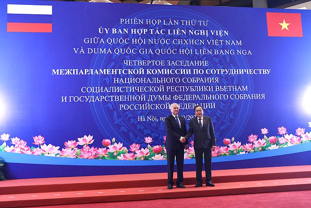 Chairman of the State Duma Vyacheslav Volodin and Chairman of the National Assembly of the Socialist Republic of Vietnam Trần Thanh Mẫn