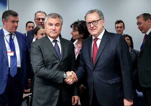 Chairman of the State Duma Viacheslav Volodin and President of the French National Assembly Richard Ferrand