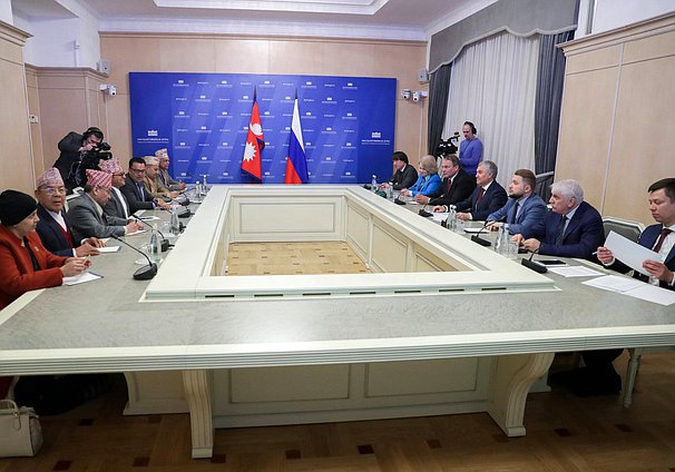 Meeting of Chairman of the State Duma Vyacheslav Volodin and Chairman of the National Assembly of the Federal Parliament of Nepal Ganesh Prasad Timilsina