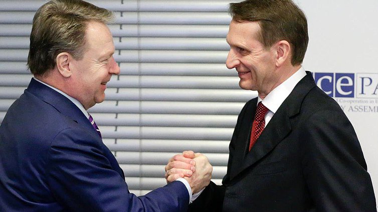 Рабочий визит Председателя Государственной Думы 
Федерального Собрания Российской Федерации С.Е.Нарышкина 
в Австрийскую Республику. Встреча с Председателем Парламентской ассамблеи Организации по безопасности и сотрудничеству в Европе Илккой Канервой.