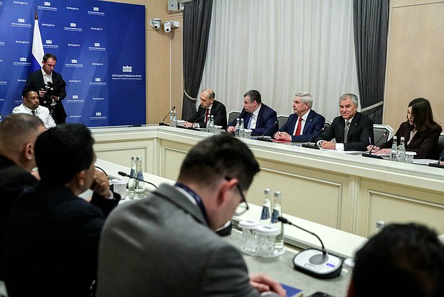 Meeting of Chairman of the State Duma Vyacheslav Volodin and President of the Central American Parliament (PARLACEN) Amado Cerrud Acevedo