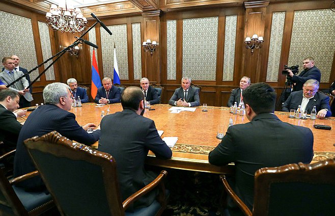 Meeting of Chairman of the State Duma Viacheslav Volodin with President of the National Assembly of the Republic of Armenia Ararat Mirzoyan