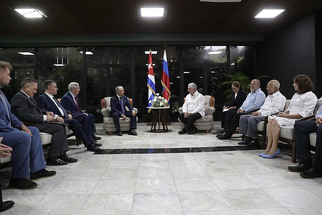 Meeting of Chairman of the State Duma Vyacheslav Volodin and President of the Republic of Cuba Miguel Díaz-Canel Bermúdez