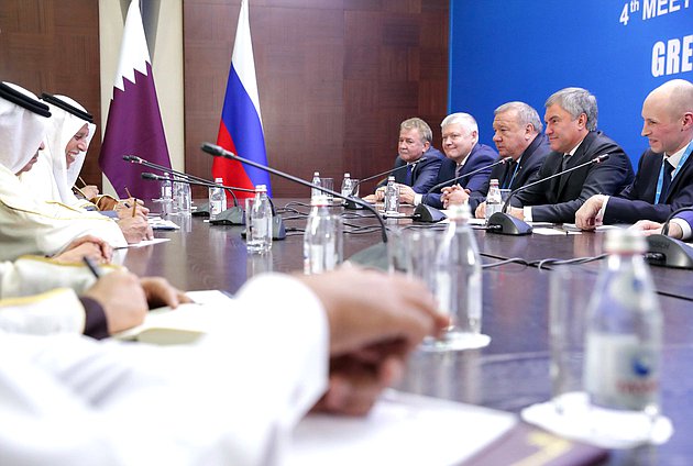 Meeting of Chairman of the State Duma Viacheslav Volodin and Chairman of Qatar’s Advisory Council Ahmad bin Abdullah Al Mahmoud