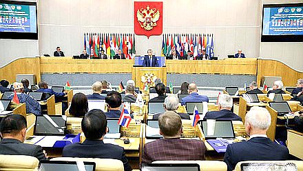 خطاب فياتشيسلاف فولودين في الجلسة العامة للمؤتمر الدولي "البرلمانيون ضد المخدرات"