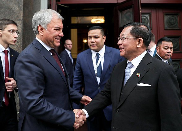 Chairman of the State Duma Vyacheslav Volodin and Prime Minister of the Republic of the Union of Myanmar Min Aung Hlaing