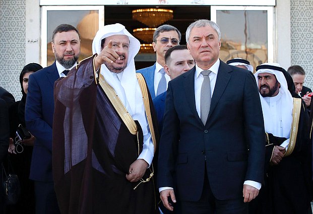 Chairman of the Consultative Assembly of the Kingdom of Saudi Arabia Abdullah Al ash-Sheikh and Chairman of the State Duma Vyacheslav Volodin