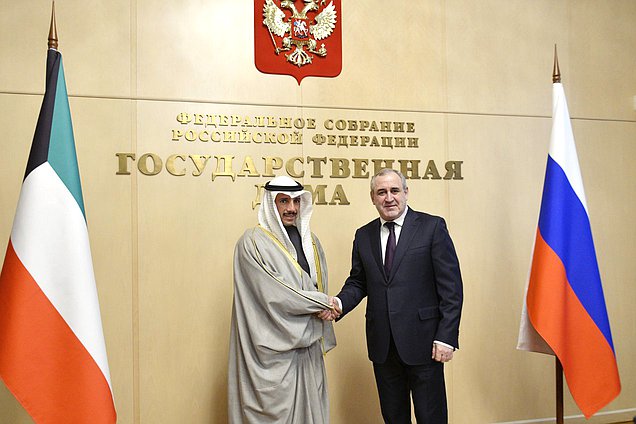 Speaker of the National Assembly of the State of Kuwait Marzouq Ali al-Ghanim and Deputy Chairman of the State Duma Sergei Neverov