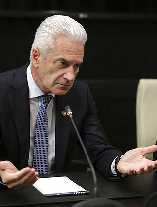 Встреча Председателя Государственной Думы
Федерального Собрания Российской Федерации С.Е.Нарышкина
с председателем болгарской партии «АТАКА» В.Сидеровым.
