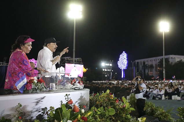 Vice President of the Republic of Nicaragua Rosario Murillo Zambrana and President of the Republic of Nicaragua Daniel Ortega Saavedra