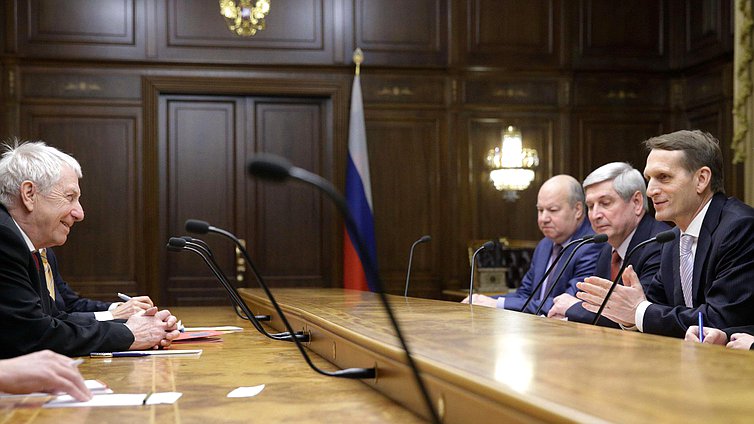 Встреча Председателя Государственной Думы Федерального Собрания Российской Федерации с заместителем председателя фракции Левой партии, заместителем председателя германско-российской парламентской группы Бундестага Федеративной Республики Германии Вольфгангом Герке.