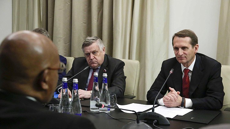 Встреча Председателя Государственной Думы
Федерального Собрания Российской Федерации С.Е.Нарышкина
с Председателем Национального собрания Парламента 
Республики Зимбабве Д.Ф.Мудендой.
