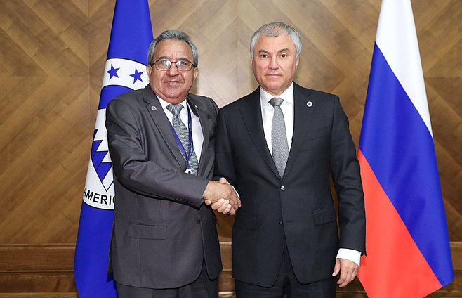 Chairman of the State Duma Vyacheslav Volodin and President of the Central American Parliament (PARLACEN) Amado Cerrud Acevedo