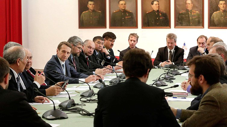 Встреча Председателя Государственной Думы Федерального Собрания Российской Федерации С.Е.Нарышкина с зарубежными участниками конференции к 70-летию Победы в Великой Отечественной войне.