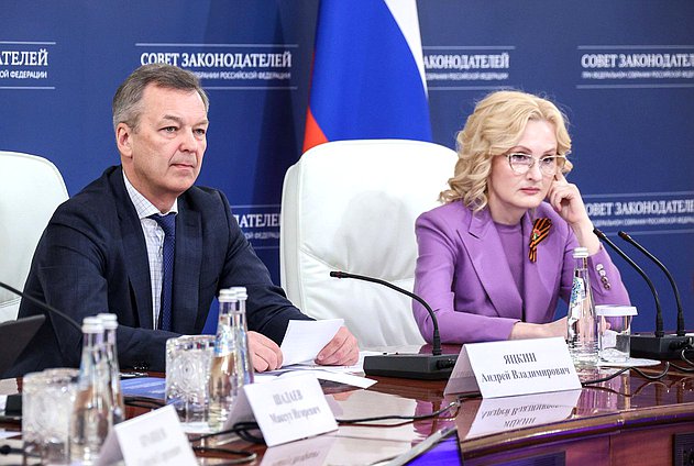 Первый заместитель Председателя Совета Федерации Андрей Яцкин и заместитель Председателя Государственной Думы Ирина Яровая