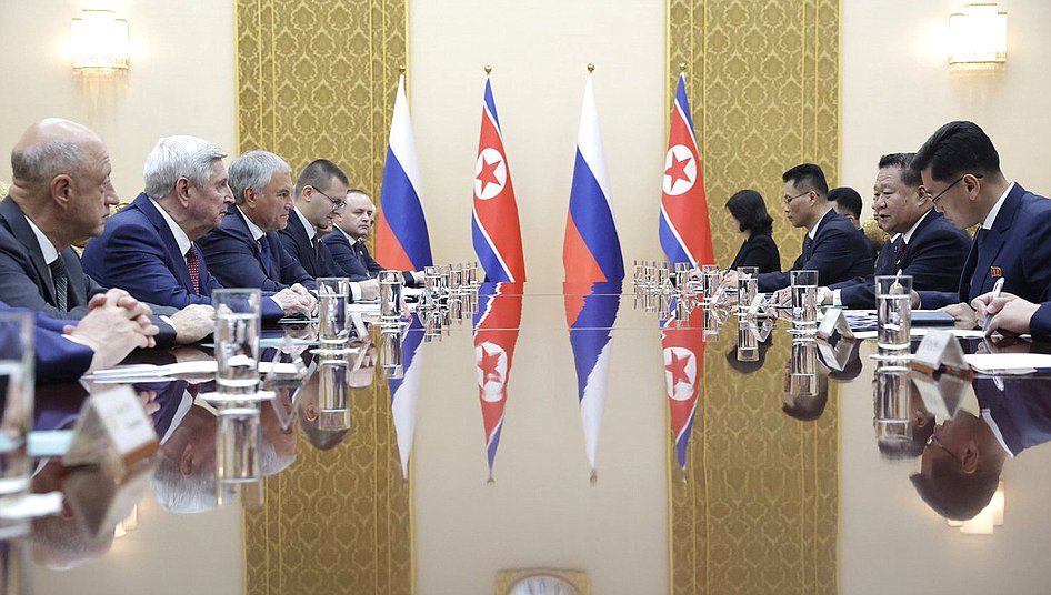 Meeting of Chairman of the State Duma Vyacheslav Volodin and Chairman of the Standing Committee of the Supreme People's Assembly of the Democratic People's Republic of Korea Choe Ryong-hae