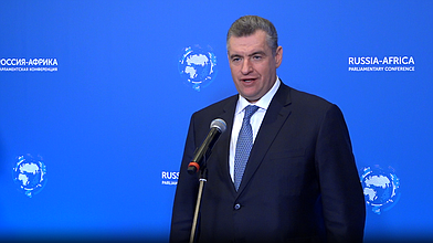 Пресс-подход руководителя фракции ЛДПР, Председателя Комитета по международным делам Леонида Слуцкого