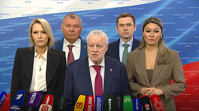 Пресс-подход представителей фракции "Справедливая Россия"