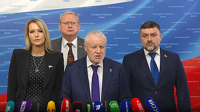 Пресс-подход представителей фракции "Справедливая Россия"
